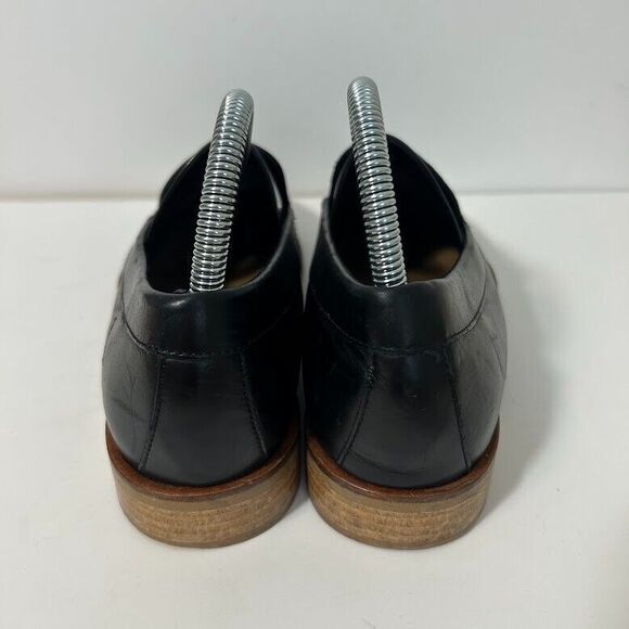 Everlane Black Leather Loafers with Natural Wood Heel - Picture 6 of 10